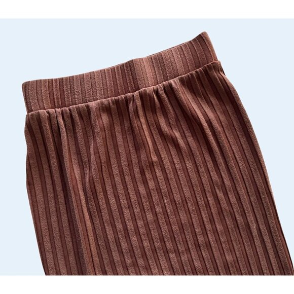 NATION LTD Amber Ribbed Pencil Skirt Pinot Noir Brown Sz XS - Picture 3 of 6